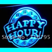 I257 Happy Hour пивной бар Pub Club New светодиодный знак неонового света на/выключения 20+ Цвета 5 размеров