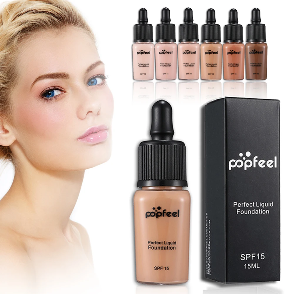 

POPFEEL Perfect Foundation Soft Matte Long Wear Oil Control Concealer Liquid Foundation Cream Fashion Womens Makeup TSLM2