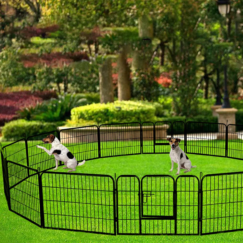 

Durable Heavy Duty Metal Pet Dog Puppy Cat Exercise Fence Barrier Safety Gate Fence Safe Guard Playpen Kennel Multiple Shape