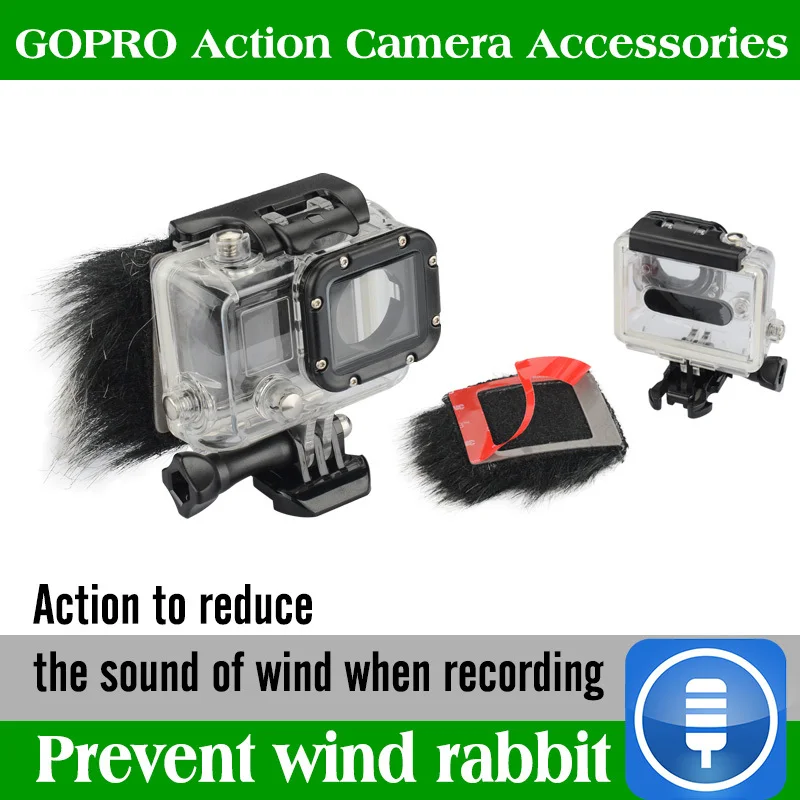 

KingMa Windshield Windscreen Muff Fur Wind Noise Reduction Cover for GoPro Hero 4 3 3+ Camcorder Reduce Wind Noise Free shipping