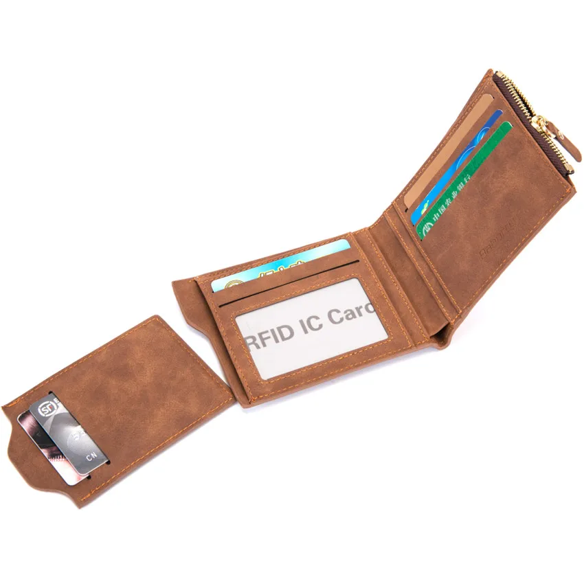 RFID защита от кражи мужской кошелек из искусственной кожи Sim Ретро короткие бизнес