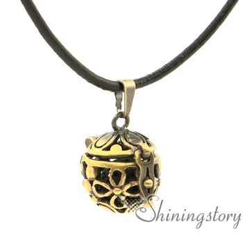 

flower openwork metal volcanic stone aromatherapy necklace diffuser locket wholesale diffuser jewelry aromatherapy necklace