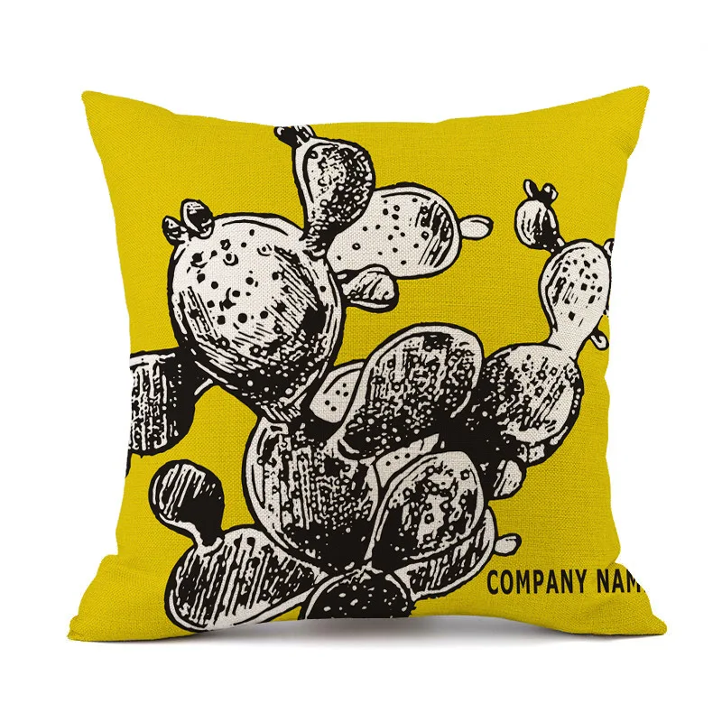 Tropical Yellow Cushion Cover Cactus Print Linen Throw Pillow Covers Decorative for Sofa Bed Living Room Home Decor Accessories Tropical Yellow Cushion Cover Cactus Print Linen Throw Pillow Covers Decorative for Sofa Bed Living Room Home Decor Accessories