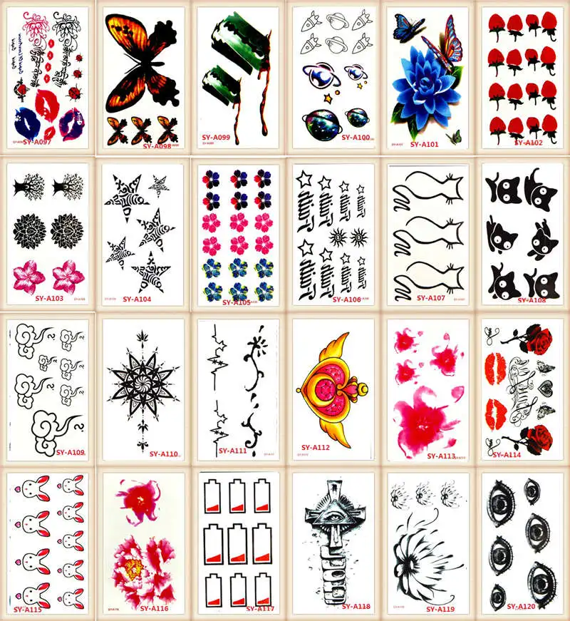 Цветная модная Водонепроницаемая временная татуировка, стикер для женщин, секс флеш, поддельные татуировки, хна, красный цветок, дерево XL59