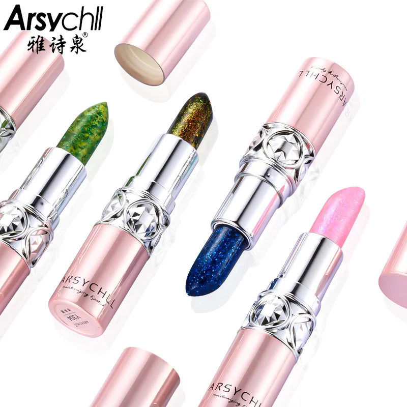 Crystal Lipstick Plant Jelly Crystal Diamond Gold Foil Lipstick Crystal Temperature Sense Lipstick Waterproof Lasting