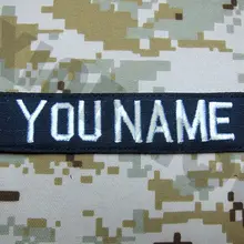 Пользовательское имя лента темно-синий фон белые буквы вышивка патч