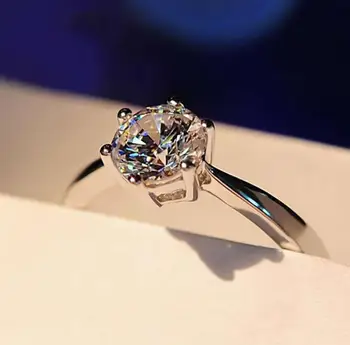 

Manufacturer wholesale six claw silver gold ring Austria crystal zircon ring Christmas gift for women wedding jewelry rings