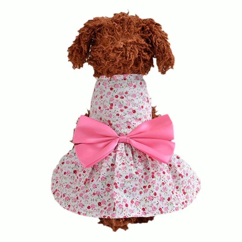 Cute Dog Clothes For Pomeranians Lovely Floral Pet Dress Princess Dress
