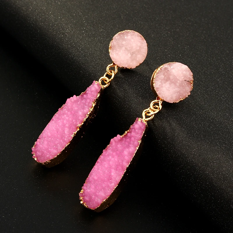 

Dayoff Boho Gold Resin Earrings For Women Jewelry Handmade Exquisite Round Water Drop Dangle Earring Eardrop Long Earrings E310