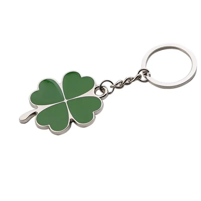 

Lucky Four-leaf Clover Fortune Keychain Shamrock Sparkling Charm Keyring for St.Patrick Day Gift