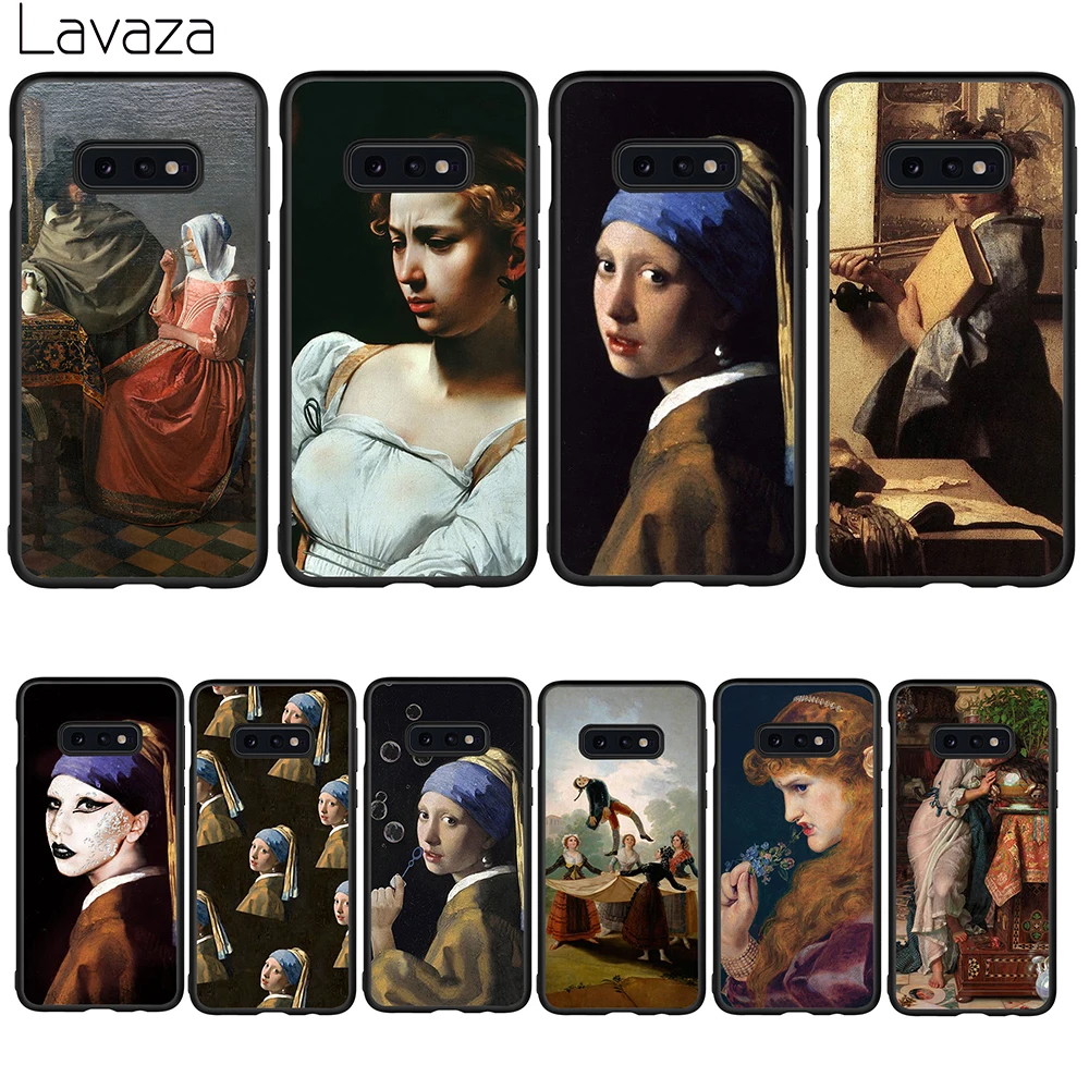 

Lavaza Johannes Vermeer Oil Painting Soft Case for Galaxy Note 8 9 S7 edge S8 S9 S10 Plus S10e M10 20 30 Cover