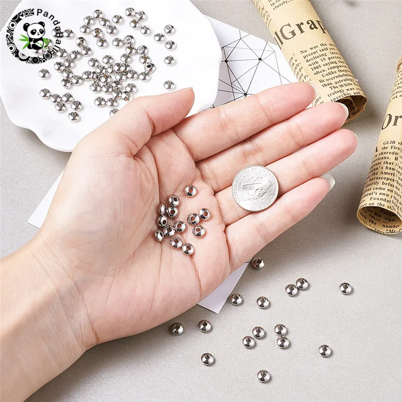 100pcs 6x3mm Flat Round 304 Stainless Steel Bead Spacers for Jewelry Making  DIY Accessories Findings Hole: 2mm - AliExpress