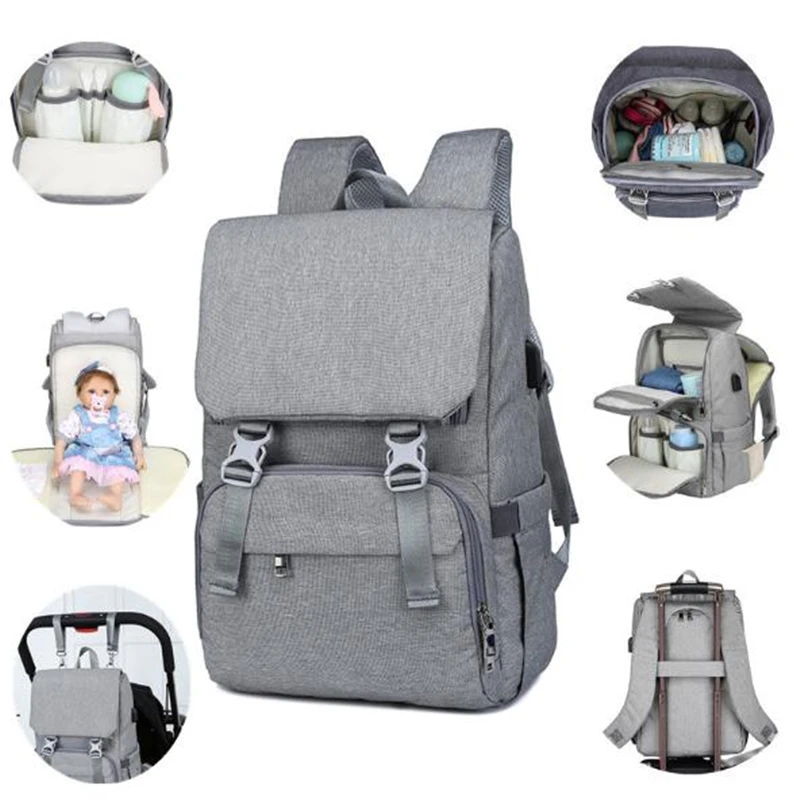

Diaper Bag Baby Bag Large Capacity Multi-function USB Maternity Mommy Bag Waterproof Outdoor Travel Nappy Backpack Bag Baby Care