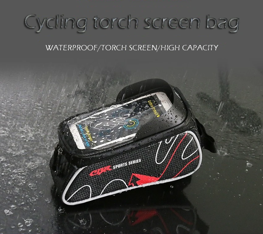 Sale Waterproof Bicycle Front Tube Bags 6 Inch Phone Touch Screen Bag Mountain Road Bike Top Front Tube Frame Bag Cycling Saddle Bag 0