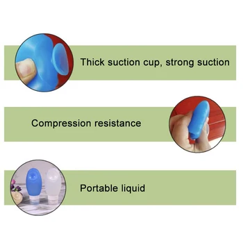 

1pcs Travel Bottles Portable Soft Silicone Squeezable Leakproof with Suction Cup Ellipse 100ml 789