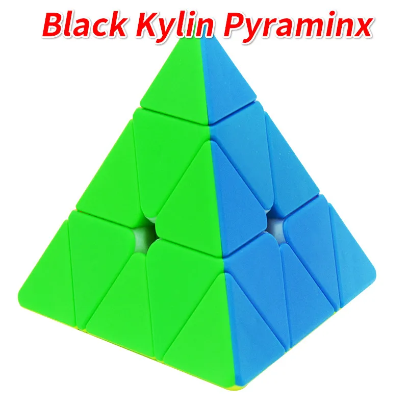 Новые Yuxin черный Kylin 3x3 пирамидальные кубик без наклеек Pyraminxed Чжишен Игрушки Magic Cube для мальчиков