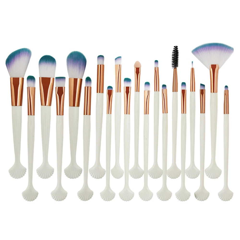 

20Pcs Shell Shape Ultra Soft Fiber Hair Makeup Brush Set Make Up Brush Eye Shadow Eyeliner Highlighter Brush Gift for Women