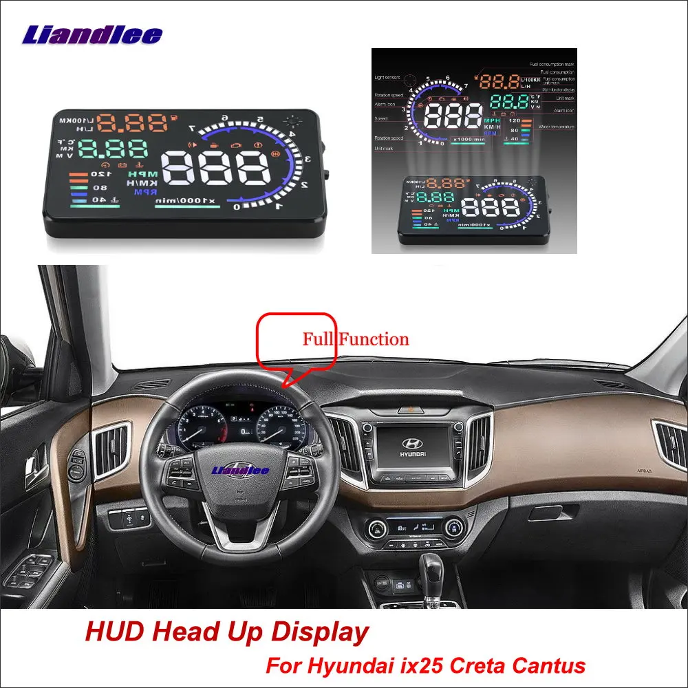 

Liandlee Car Head Up Display HUD For Hyundai ix25 Creta Cantus 2014-2018 Dynamic Driving Computer HD Projector Screen Detector