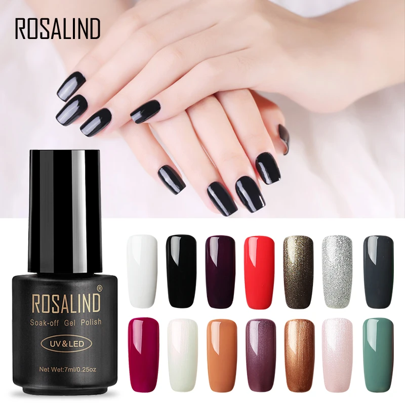 

ROSALIND Gel 7ML Pure Color Series Gel Nail Polish For Nail Extension 01-58 Design Of Nail UV&LED Lamp Gel Varnishes Manicure