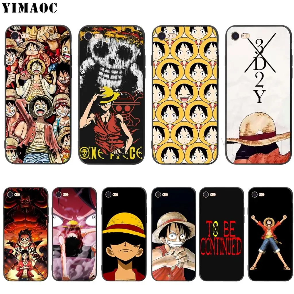 

YIMAOC One Piece Luffy Silicone Soft Case for iPhone 11 Pro XS Max XR X 8 7 6 6S Plus 5 5S SE
