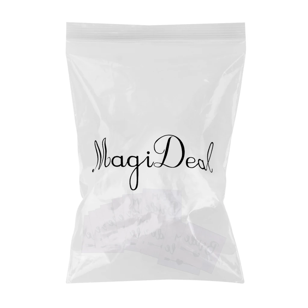 MagiDeal 12x Metallic Team Bride Groom Temporary Tattoos Wedding Stickers Waterproof Tattoo Sticker