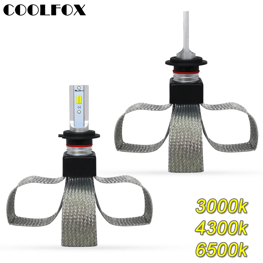Суперъяркая автомобисветодиодный Светодиодная лампа COOLFOX H4 H7 H11 H1 H3 9005 60 Вт 6500