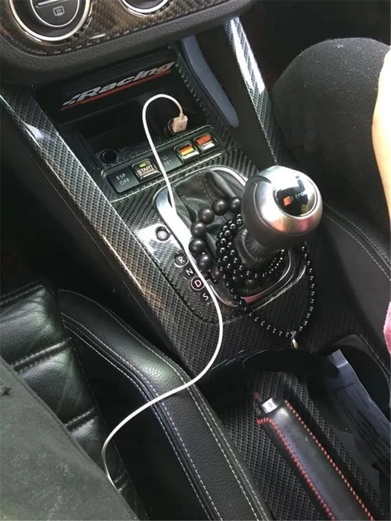 1 шт., автомобильные наклейки из углеродного волокна, АБС-пластик, панель передач и украшение из стекла для 2009- Volkswagen VW Scirocco