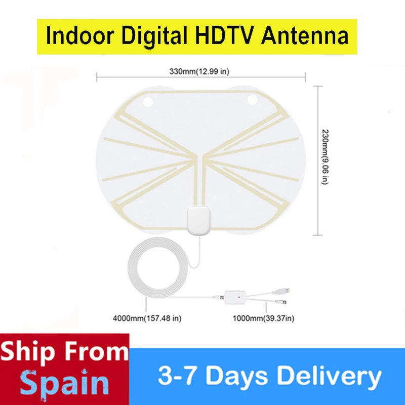 SATXTREM Высокое качество Крытый цифровой HDTV антенны 50 км Диапазон Ультра тонкий для