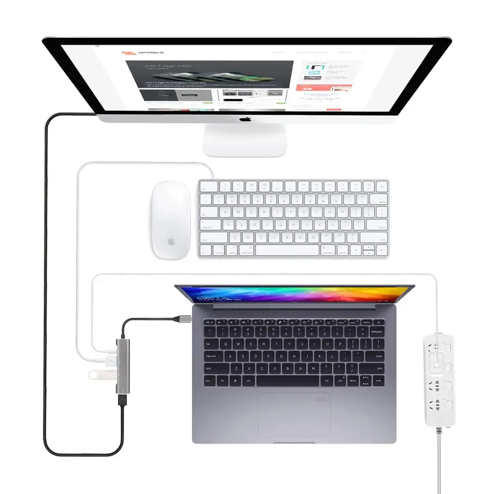 Дешево font b USB b font C концентратор Thunderbolt 3 type C к HDMI адаптер для Macbook pro 2018 Macbook Air 2018 новый Ipad pro hp DELL Thinkpad LENOVO acer
