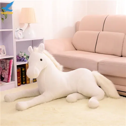 Fancytrader 51'' Giant Soft Plush Emulational Horse Toy Big Lifelike Stuffed Horse 130cm 4 Colors Terrific Simulation Gift (4)