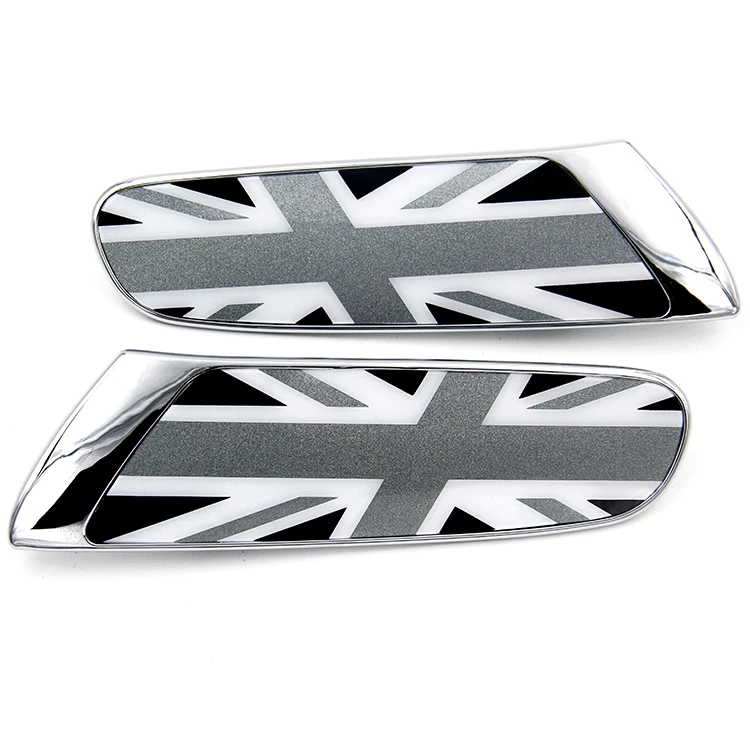 Mini Cooper F55 F56 F57 Side Lamp Cover Black Union Jack Chrome