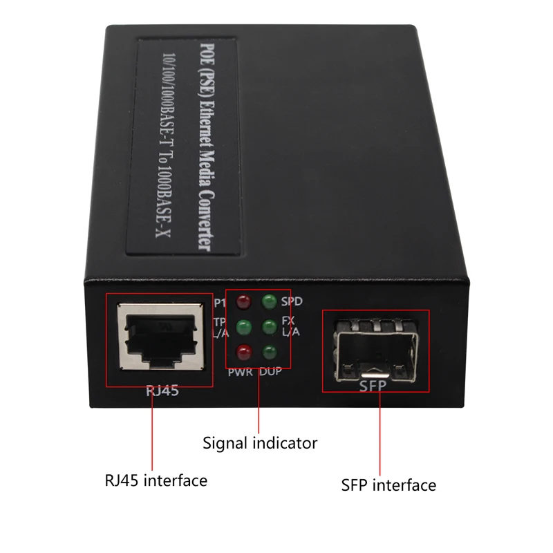 Медиаконвертер POE(PSE) Ethernet 10/100/1000Base-T в 1000Base-X
