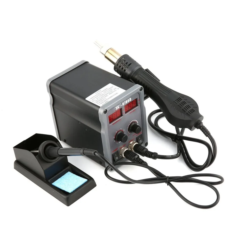 

760W Double Digital Display LED Electric Soldering Station SMD Rework Station Hot Air Gun+Solder Iron Pen Welding Repair Tools