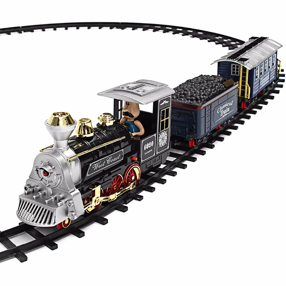Remote Control Track Train With Light Music Model Toys For Kids Childrenin Blocks from Toys