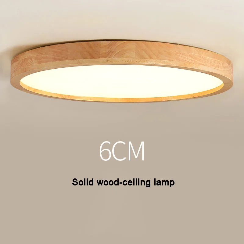 

Modern Ultra-thin Surface Mount Round Wooden LED Ceiling Light with Acrylic Cover Light ( Remote Control Optional) for Foyer