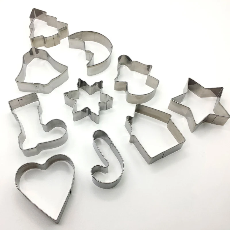 

Stainless steel biscuit baking combination variety of fruit tools Christmas tree cake decoration odd curved biscuit mold baking