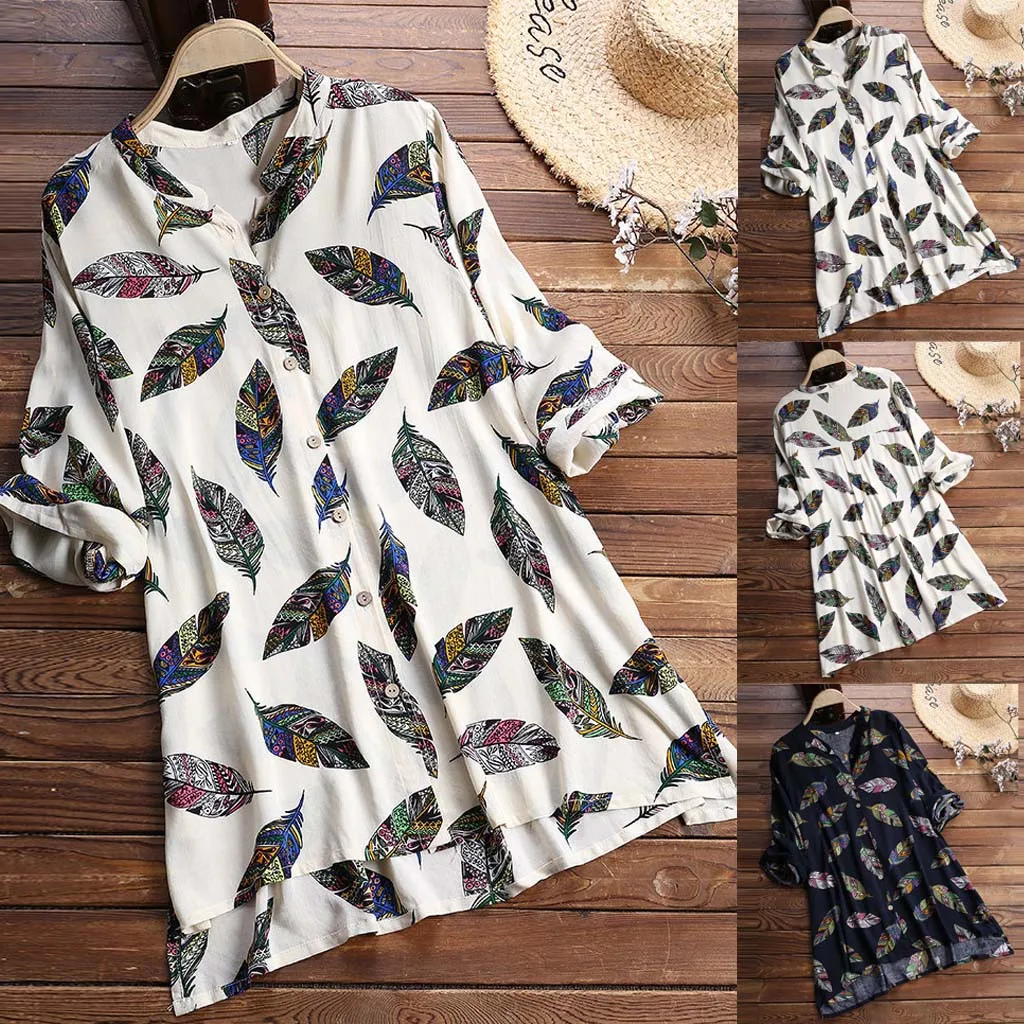 

Summer Dress in Women's Robe Femme Plus Size Vintage Boho Long Sleeve Beach Printed Short vadim Mini Elegant Dress Vestidos %50