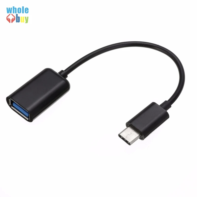 Type C OTG usb-адаптер, кабель 3,1 type-C штекер USB 2,0 A Женский OTG адаптер для кабельного шнура Белый/Черный 16,5 см 100 шт/партия - Цвет: Черный