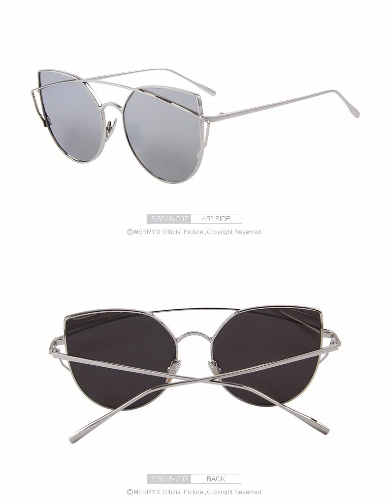 MERRYS, женские солнцезащитные очки кошачий глаз, поляризационные, классические, брендовые, дизайнерские, двухлучевые, солнцезащитные очки, зеркальное покрытие, плоская панель, линзы S8018