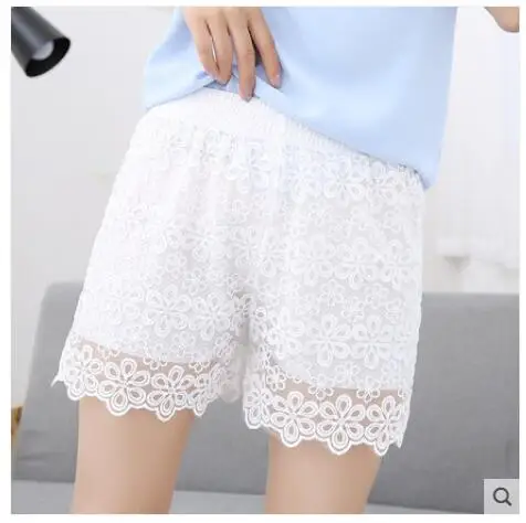 white NEW Новые модные женские летние горячие шорты сексуальные летние стильные кружевные повседневные шорты Высокие эластичные летние шорты с талией белые черные - Цвет: white NEW