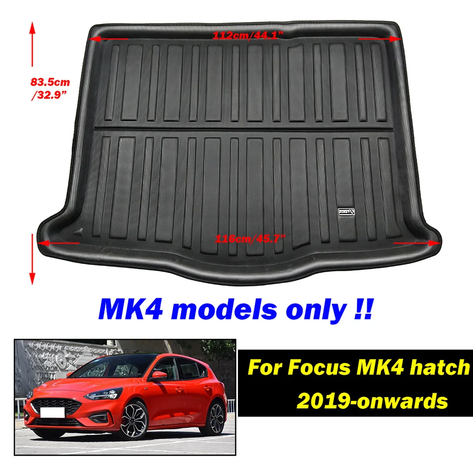 XUKEY грузовой лайнер лоток багажник коврик для Ford Fiesta MK7 Focus MK2 MK3 Mondeo Fusion Ecosport Escape Kuga Explorer Edge Endura - Название цвета: for focus mk4 hatch