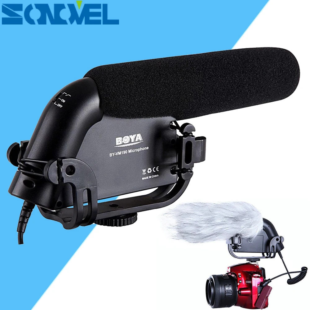 

BOYA BY-VM190 3.5mm MIC jack Shotgun Condenser Microphone For Canon EOS 800D 760D 750D 700D 650D 200D 80D 77D 7D 6D 5D Mark IV