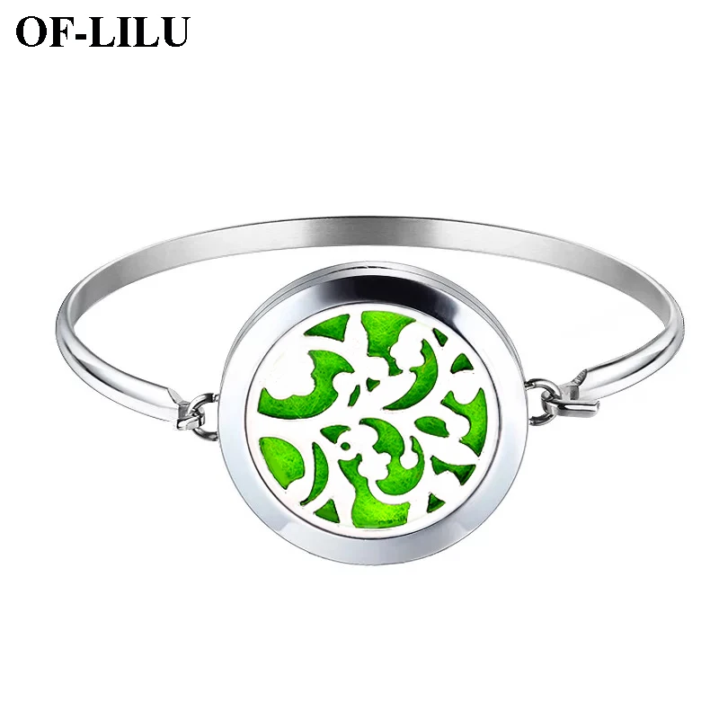 

Tree of Life Locket Bracelet Bangle Christmas Stainless Steel Essential Oil Diffuser Perfume Aromatherapy Aromatherapy Bracelet