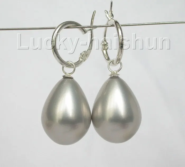 

Free Shipping >> AAA Dangle 15*12mm drip yellow sea shell pearls earring 925 silver