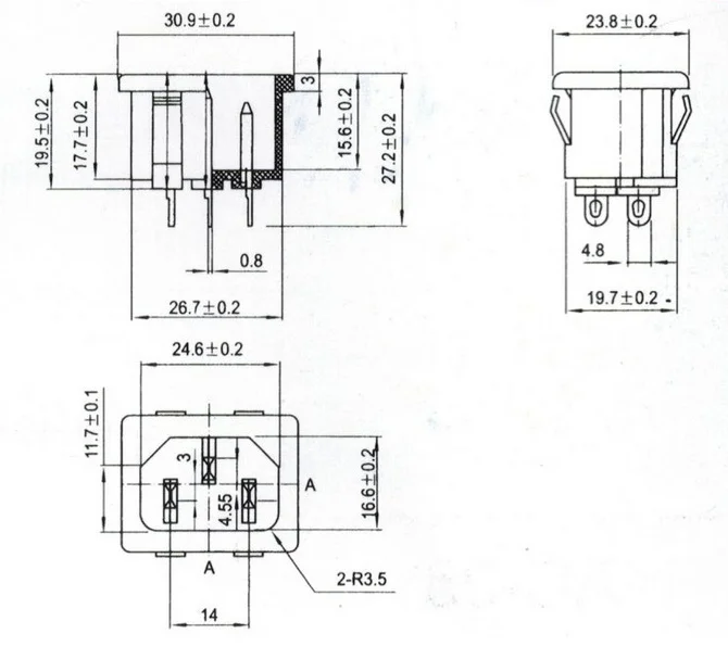 5 шт./лот AC-05 3 Pin в одном AC разъем питания символ 250V 10A штекер