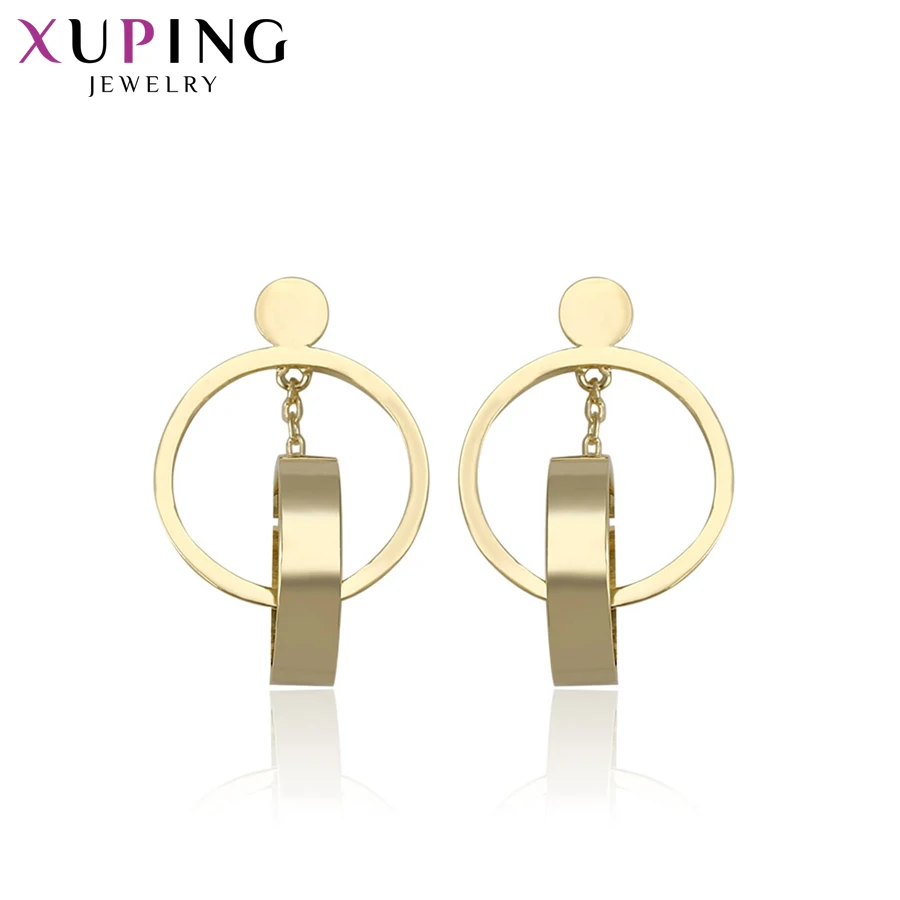 Xuping Мода Пара Круглый Светильник желтый цвет покрытием серьги для женщин ювелирные изделия с символикой Дня Благодарения подарок S79-94454