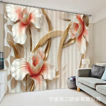 

Beautiful flower decoration 3D Blackout Curtains Healthy non-pollution Digital Print Customiz Design Tablecloth Shower Curtain