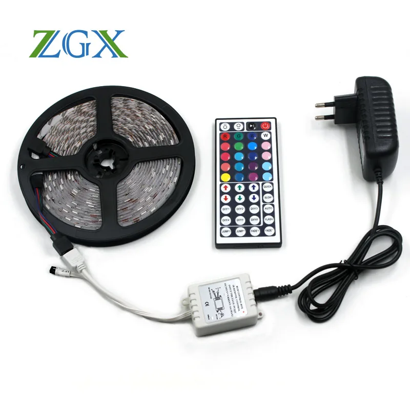 

RGB LED Strip light 5050 5M 10M Flexible ip Waterproof neon tira fita lamp diode ribbon tape 44K controller DC 12V adapter set