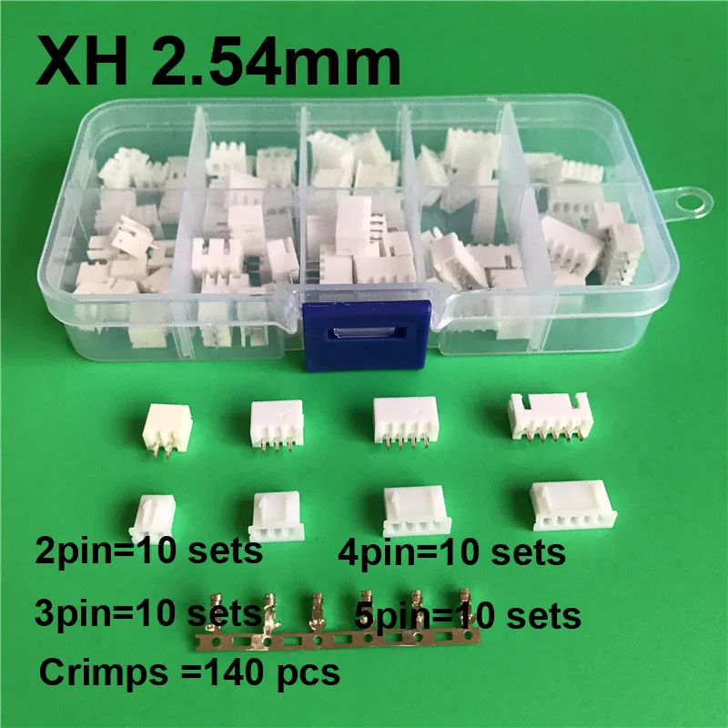 

40sets/box XH 2.5 2p 3p 4 5 pin 2.54mm Pitch Terminal / Housing / Pin Header Connector Wire Connectors Adaptor