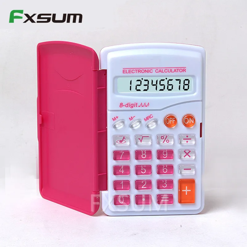 

1 pcs Candy Color Mini Pocket Calculator Office School Student Function Calculadora Stationery Clock Calculator Cientifica